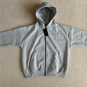 Hours Drop Shoulder Zip Hoodie Grey XL BNWT